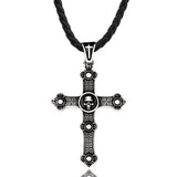 Cross with Skull Pendant Necklace of Stainless Steel