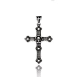 Cross with Skull Pendant Necklace of Stainless Steel