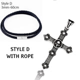 Cross with Skull Pendant Necklace of Stainless Steel