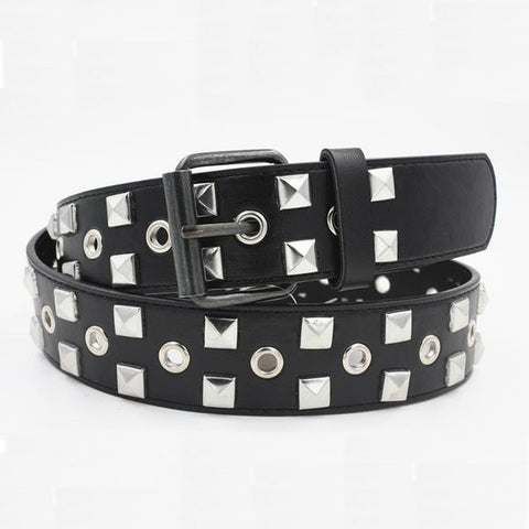1977 Punk Style Black Metal Studded Leather Belt