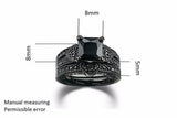 Gothic/Punk Black Metal Engagement Ring & Wedding Band