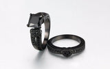 Gothic/Punk Black Metal Engagement Ring & Wedding Band