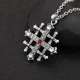 Medieval/Knight Cross Pendant. Rope or chain necklace.