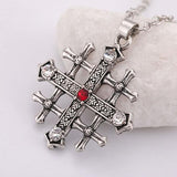 Medieval/Knight Cross Pendant. Rope or chain necklace.