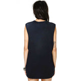 Loose Punk Style T-Shirt with Printed Skull Finger