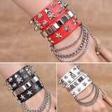 Punk Multilayered Rivet Cuff Bracelet