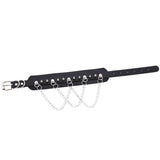 Leather Choker with Chains, Rivets, and Spikes