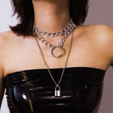 Multilayered Punk Rock Chain Necklace