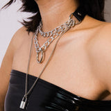 Multilayered Punk Rock Chain Necklace