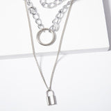 Multilayered Punk Rock Chain Necklace