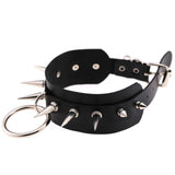 Punk / Gothic Choker Necklace with Silver Metal Spikes