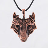 Viking Wolf Head Pendant Necklace.