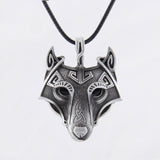 Viking Wolf Head Pendant Necklace.