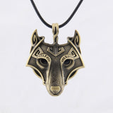 Viking Wolf Head Pendant Necklace.