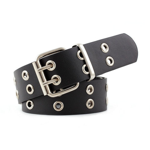 Street Punk Faux Leather Hollow Metal Rings