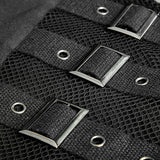 Men's Gothic/Steampunk black sexy hooded Tee with buckles and mesh