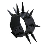 Super Spiked Gothic Faux Leather Punk Bracelet.