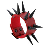 Super Spiked Gothic Faux Leather Punk Bracelet.