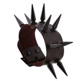 Super Spiked Gothic Faux Leather Punk Bracelet.