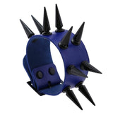 Super Spiked Gothic Faux Leather Punk Bracelet.
