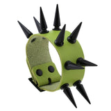 Super Spiked Gothic Faux Leather Punk Bracelet.