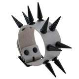 Super Spiked Gothic Faux Leather Punk Bracelet.