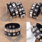 Punk Multilayered Rivet Cuff Bracelet
