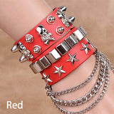 Punk Multilayered Rivet Cuff Bracelet