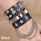 Punk Multilayered Rivet Cuff Bracelet