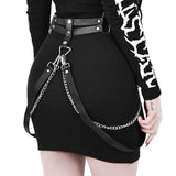 Gothic Punk Double Garter Belt with Chain