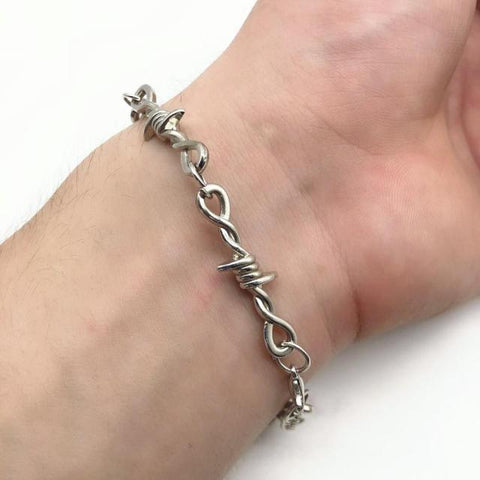 Sleek Metal Barb Wire Bracelet.