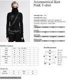 Goth Punk/Steampunk Black Top with high turtle neck and Studs
