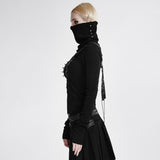 Goth Punk/Steampunk Black Top with high turtle neck and Studs