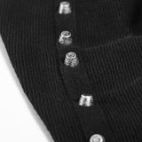 Goth Punk/Steampunk Black Top with high turtle neck and Studs