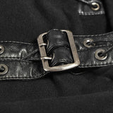 Goth Punk/Steampunk Black Top with high turtle neck and Studs