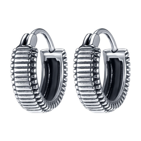 Punk Rock Round Stainless Steel Earrings