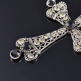 Vintage Large Cross Pendant with Long Chain