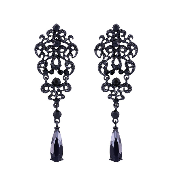 Gothic Victorian Earrings with Rhinestone