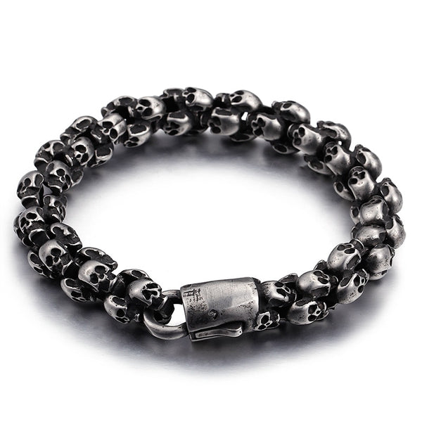 Gothic Punk Skull Bracelet for Men