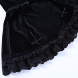 Gothic Velvet High Waist Lace Ruffle Skirt