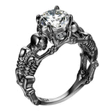 Gothic Feminine Skull Skeleton Ring