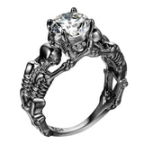 Gothic Feminine Skull Skeleton Ring