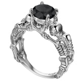 Gothic Feminine Skull Skeleton Ring