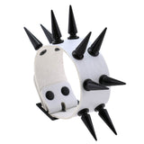 Super Spiked Gothic Faux Leather Punk Bracelet.