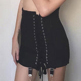 Gothic Punk Lace Up Mini Skirt