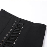 Gothic Punk Lace Up Mini Skirt