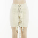 Gothic Punk Lace Up Mini Skirt