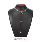 Vintage Punk Style Choke Chain with Long Ball Pendant