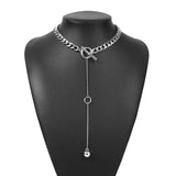 Vintage Punk Style Choke Chain with Long Ball Pendant