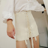 Gothic Punk Lace Up Mini Skirt